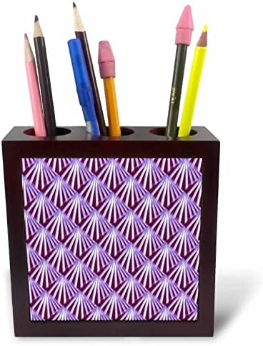 3drose Art Deco Tropical Palm Facation Purple na Borgonha - Penas de caneta de ladrilhos
