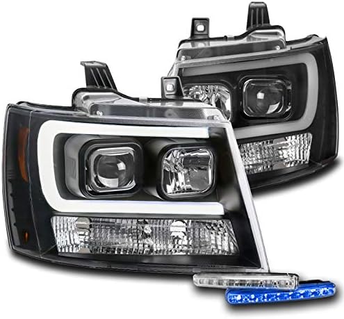 ZMAUTOPTS para 2007-2013 Chevy Avalanche/Suburban/Tahoe LED DRL Black Projector
