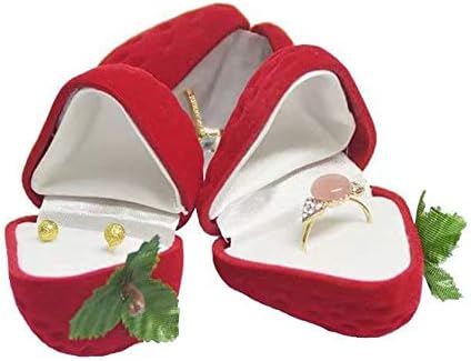 Caixa de anel de morango Caixa criativa do anel de casamento Caixa de exibição de anel de jóias para noivado de noivado de
