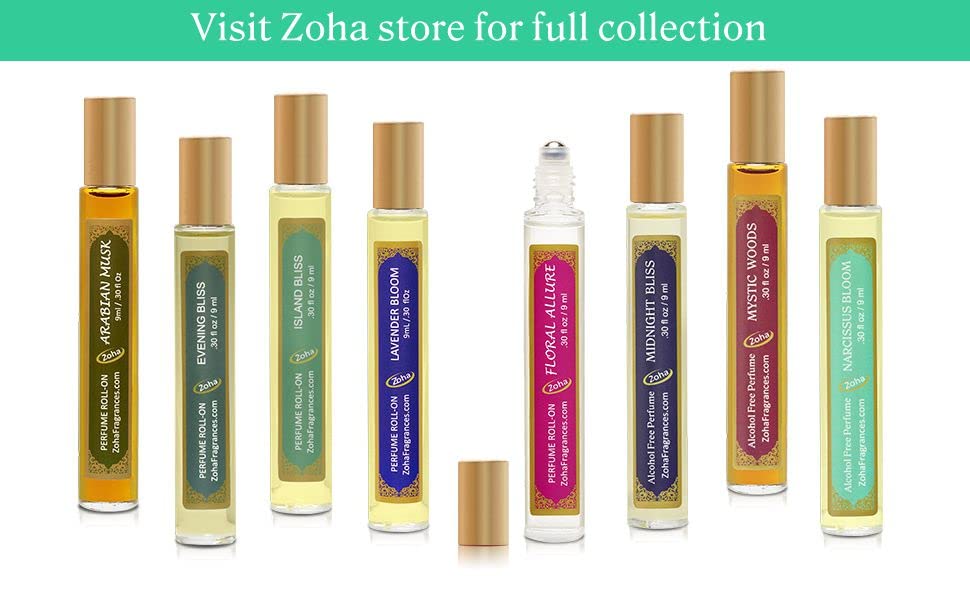 Zoha Lily Bloom | Role o perfume para mulheres e homens | Perfumes à base de óleo essencial e de álcool | Fragrância duradoura