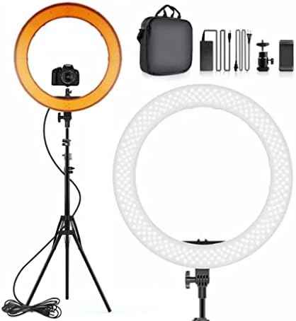YGQZM 18 polegadas Ring LED Câmera de câmera fotográfica de vídeo Phone Lamp com maquiagem de suporte iluminação fotográfica portátil