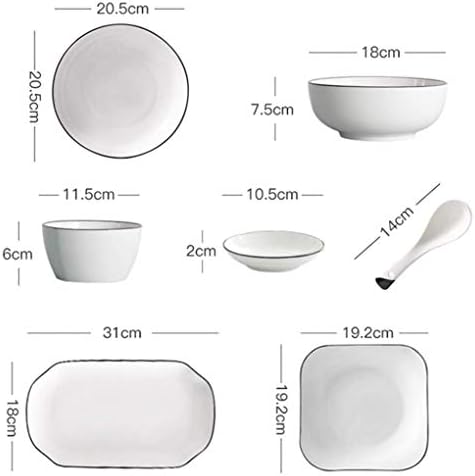 Myingbin mais simples Linhas pretas brancas Cerâmica Conjunto de utensílios de jantar de 29 peças Jantar de porcelana Conjunto para serviço familiar para 8 pessoas