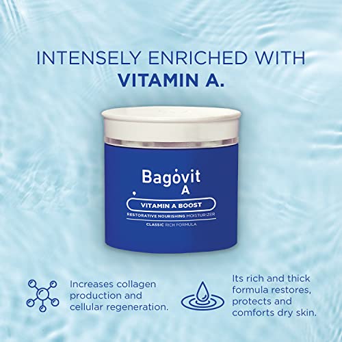 Bagovit Vitamina A Boost Face & Body Hidratante - Creme hidratante, hipoalergênico, antienvelhecimento e ultra -hidratante - restaura, protege e conforta a pele seca 7,05 oz