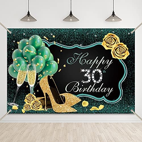 BELLIMAS Feliz 30º aniversário de 30º aniversário Green e Black Women Birthday Bordal Heels High Gold Gold Rose Trinta Aniversário