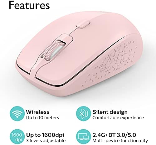 Mouse sem fio BRESII Bluetooth 5.0/3.0 sem fio 2.4g mouse de computador rato silencioso rato silencioso com receptor