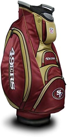 Team Golf NFL de 10 vias com alça dupla integrada e putter externo, bolso mais frio, alça acolchoada, porta-guarda-chuva e capuz de chuva removível