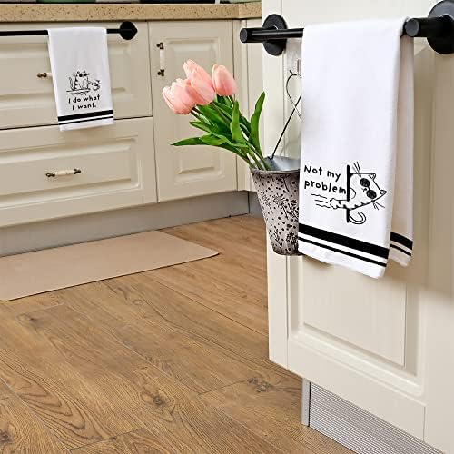 Toalhas de cozinha engraçadas para a cozinha para decoração de cozinha toalhas de prato de gato preto com dizer um