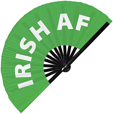 Irish AF nacionalidade Hand fã de bambu dobrável circuito rave hand fãs irlandeses como fã de fã de fã de gestão de equipamentos de gestas de música festival de música
