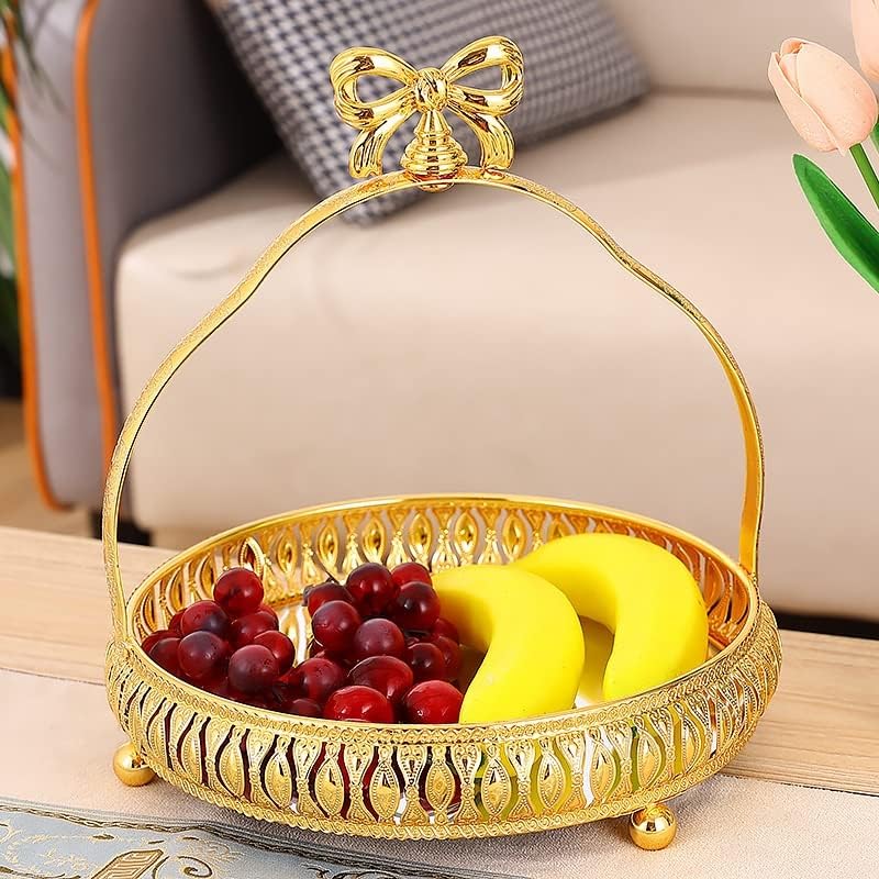 Yfqhdd Handle placa de frutas casas sala de estar mesa de café lanche ornamentos decorativos ornamentos placa de doce