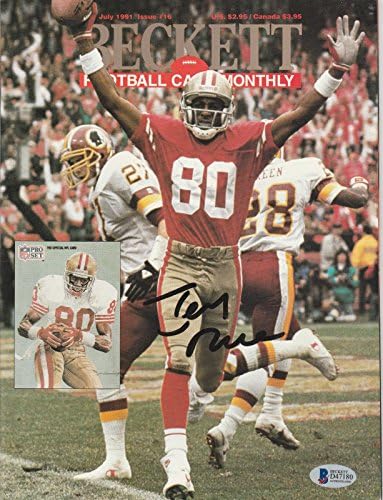 Jerry Rice assinou o futebol automático Beckett Magazine Bas Coa São Francisco 49ers A - Revistas Autografadas da NFL