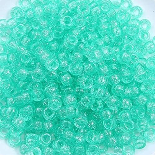 TJLSS 300PCS PONYS BEADS GLITTER GLITTER BURO BURO BURO BURS PLÁSTICO PARA MULHERES ACESSÓRIOS DE CABELO