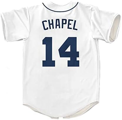 Retro Billy Chapel #14 Jersey de beisebol Todos os nomes personalizados costurados azul branco preto