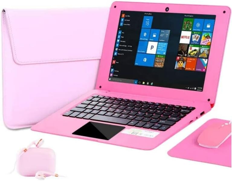 Laptop Windows 10 10,1 polegadas notebook Quad Core Slim e Lightweight Mini NetBook Computer com Netflix YouTube Bluetooth WiFi
