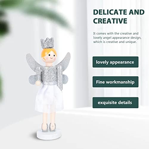 Aboofan 1pc Wood Craft Christmas Angel Decor de Natal Angel Girl Puppet Ornament for Christmas Home Decor