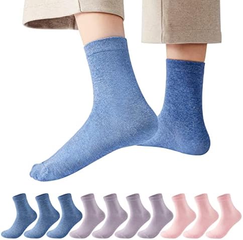 J-Box Women's Cotton Crew meias acima de meias de tornozelo, meias leves para mulheres meias multicoloras casuais