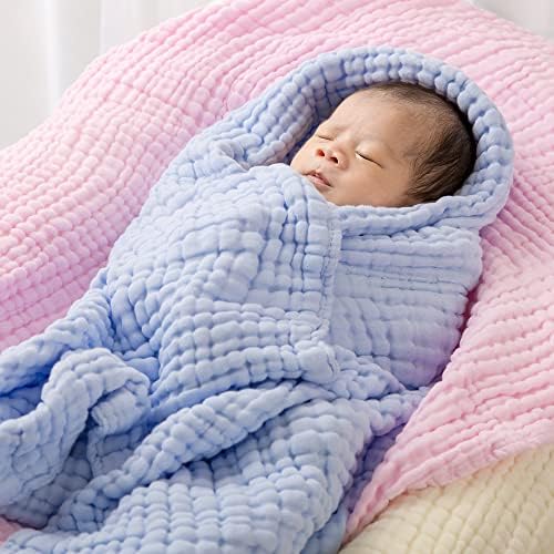 L'Ange Baby-Bath-9 Towel-9 Camada, 28 x 47 polegadas, rosa, algodão Muslin Time Time Planta para crianças pequenas, crianças