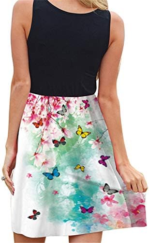 Andongnywell Women Summer Summer casual LODE FLORAL IMPRESSÃO PLAREADA MIDI VELES SOL COTEN DE VEIR