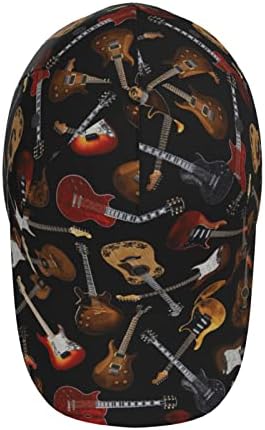 Guitarra de rock em chapéu esportivo queimado, chapéu de qualidade de moda ajustável, chapéu ao ar livre, chapéu de pai, boné de beisebol