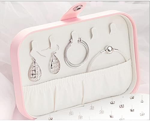 Caixa de jóias HGVVNM Caixa de exibição multifuncional para anéis Brincho Colar couro Material Material Mulheres Bolsa