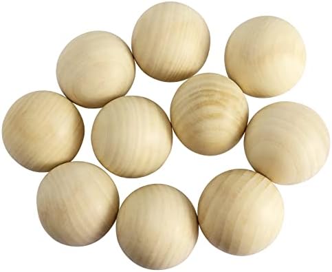 Jeuihau 20 pacote de 2 polegadas de madeira redonda, bolas de madeira inacabadas naturais, esfera de madeira para artesanato e projetos de decoração de bricolage