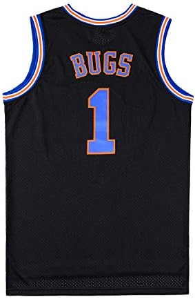 Bugs 1 Space Men's Movie Jersey Basketball Jersey com cabeça de cabeça e meias White S-xxl