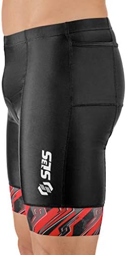 Triathlon shorts masculinos - shorts de triatleta - 4 bolso FRT 8 polegadas Bike Tri Shorts para homens