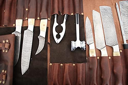 Saco de faca de chef | Bolsa de faca de faca de chef amigável para viagens | Rolo de faca de couro genuíno | Manças de bolsa
