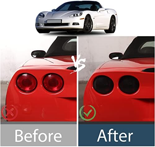 Lcojicep Car capa de luz traseira compatível com Corvette C6 2005-2013 ABS TAPA DE CHAMP SMOKED LIGH