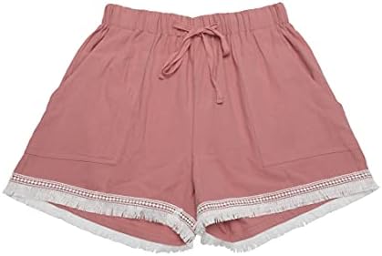 Kissmoda shorts de verão feminino Leopardo/camuflagem/sólido/floral com cintura elástica de calças casuais de bolso