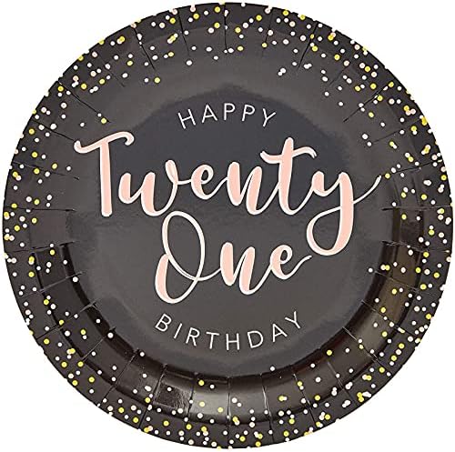 Sparkle e Bash Black Confetti Placas para a festa de 21º aniversário