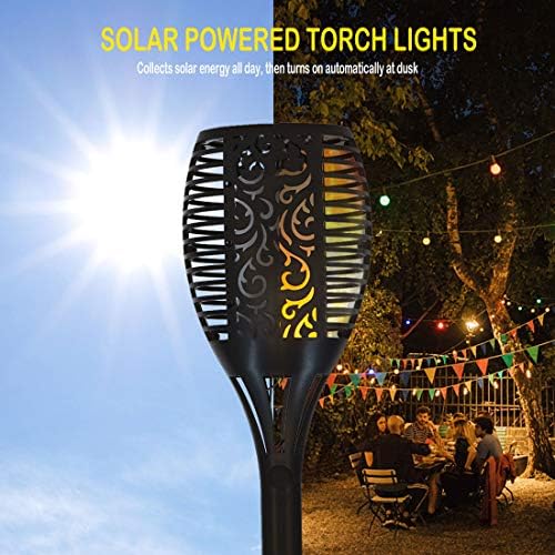 Maksone 6 pacote Toches solar luzes externas LED LED TAMANHO GRABELHOIS FLAMES PLAMENTOS LIGH