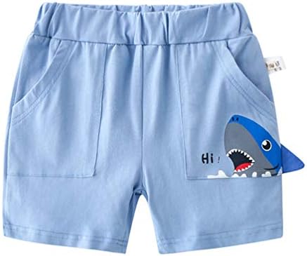 Winzik Toddler Boys Shorts Summer Cotton Casual Sport Pants Baby Kids Cartoon Cintura elástica calças curtas com bolso 18m-7y