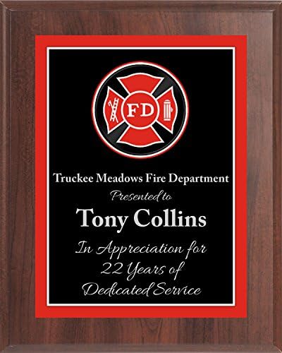 Placa de prêmio de bombeiros gravados, gravação gratuita