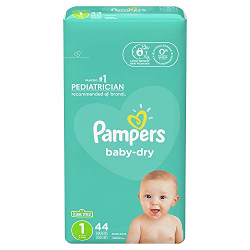 Fraldas tamanho 1, 44 contagem - pampers fraldas de bebê descartáveis ​​para bebês, jumbo