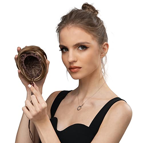 Sarla Black Hair Bun Extensions For Women Girls Fake Ballet Ballet Bun Updo Synthetic Donut Chignon
