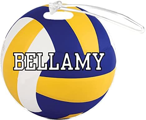 Volleyball Bellamy personalizável 4 polegadas reforçado com bagagem de bagagem de bagagem Adicione qualquer número ou qualquer