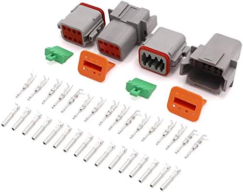 Ruikarhop 2 conjuntos da série DT Connector 8 pinos （16 awg-22 awg） plugue de conector de fio elétrico de fêmea e fêmea