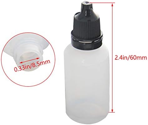 JutaGoss 50pcs pe garrafa de conta -gotas translúcida, 20 ml de garrafas de gota de boca pequena e líquido de líquido de líquido líquido