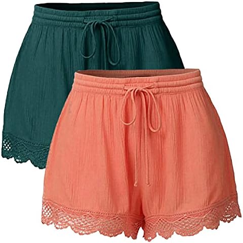 Shorts de ioga plus size com bolsos para mulheres, shorts de amarração de corda para meninas adolescentes shell borda de dança