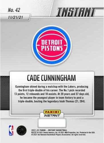 Memorabilia Sports Cade Cunningham Detroit Pistons Fanáticos exclusivos paralelos panini instant registra o primeiro cartão