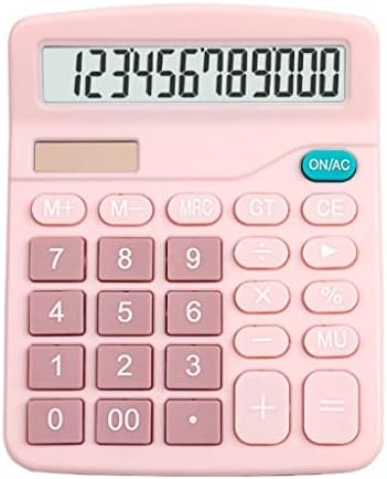 Ganfanren Blue Pink Pink 12 Digit Desk Solar Calculadora grande Botões grandes Ferramenta de contabilidade de negócios financeiros