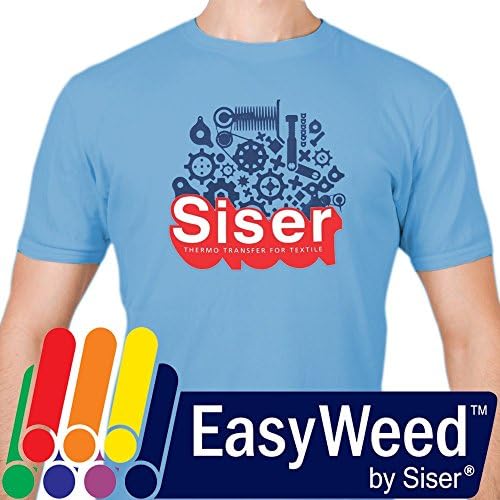 Siiser Easyweed Transferência de calor Vinil HTV para camisetas 12 x 12 polegadas 3 folhas pré-cortadas