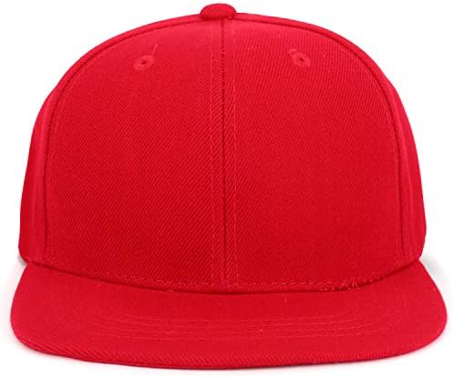 Armycrew Youth Kid's Solid Color Flat Bill Snapback Baseball Cap