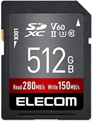 Elecom MF-FS512GU23V6R SD CARD, 512 GB, Serviço de Recuperação de Dados SDXC incluído, UHS-II V60