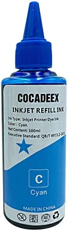 COCADEEX Refill Dye Ink Bottle Compatible with 63 or 63XL Ink Cartridge,for Envy 4520 4510 4512 4516 4517 4521 4523 4525,OfficeJet