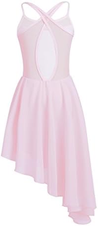 Modern Lyrical Ballet Dress Mesh Mesh Splice de malha de bailarte de MUFENG GIRL Cut Out