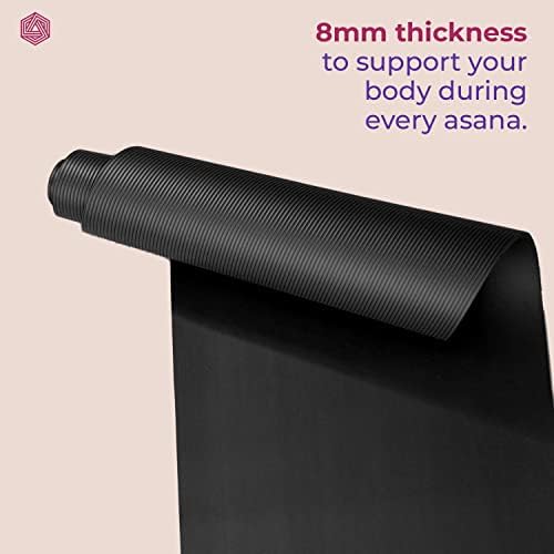 BoldFit Yoga tapetes para mulheres e homens NBR Material com alça de transporte, tapetes de exercícios de 8 mm para trepade
