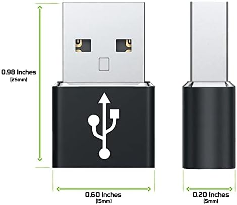 Usb-C fêmea para USB Adaptador rápido compatível com o seu Lenovo Z2 Plus para Charger, Sync, dispositivos OTG como