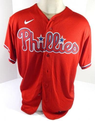 Philadelphia Phillies Jesse Wilkening 8 Game usou Red Jersey Ext St BP 48 359 - Jogo usado MLB Jerseys