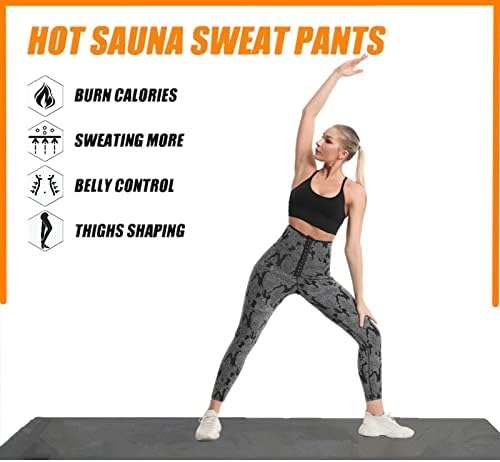 Sauna Leggings para mulheres Perda de peso Alta cintura Compressão Compressão Thermo Pants Treino de controle de barriga